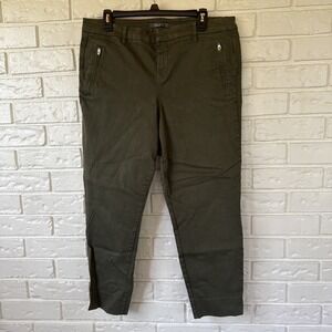 Level Women's Jeans Army Green Size 14W Slit Ankle Zip Pockets